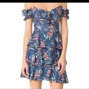 Floral Off-Shoulder Dress in Blue